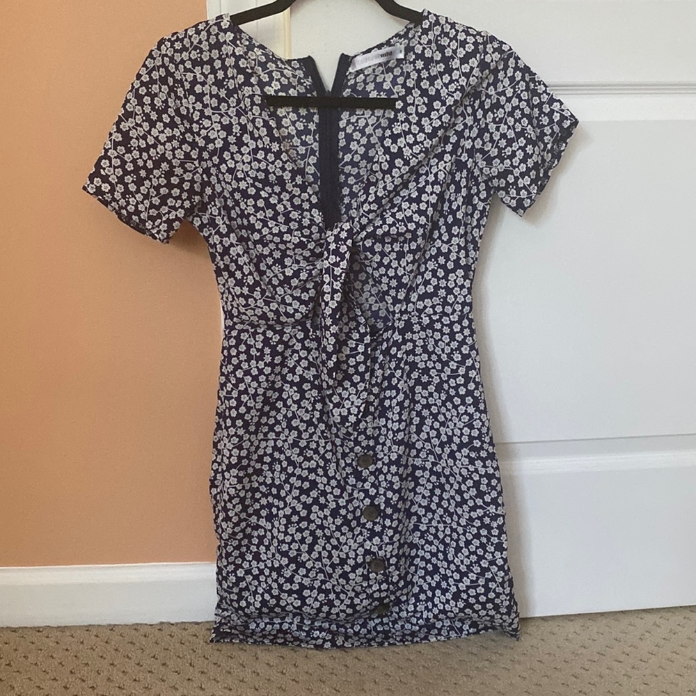 Blue cutout top dress